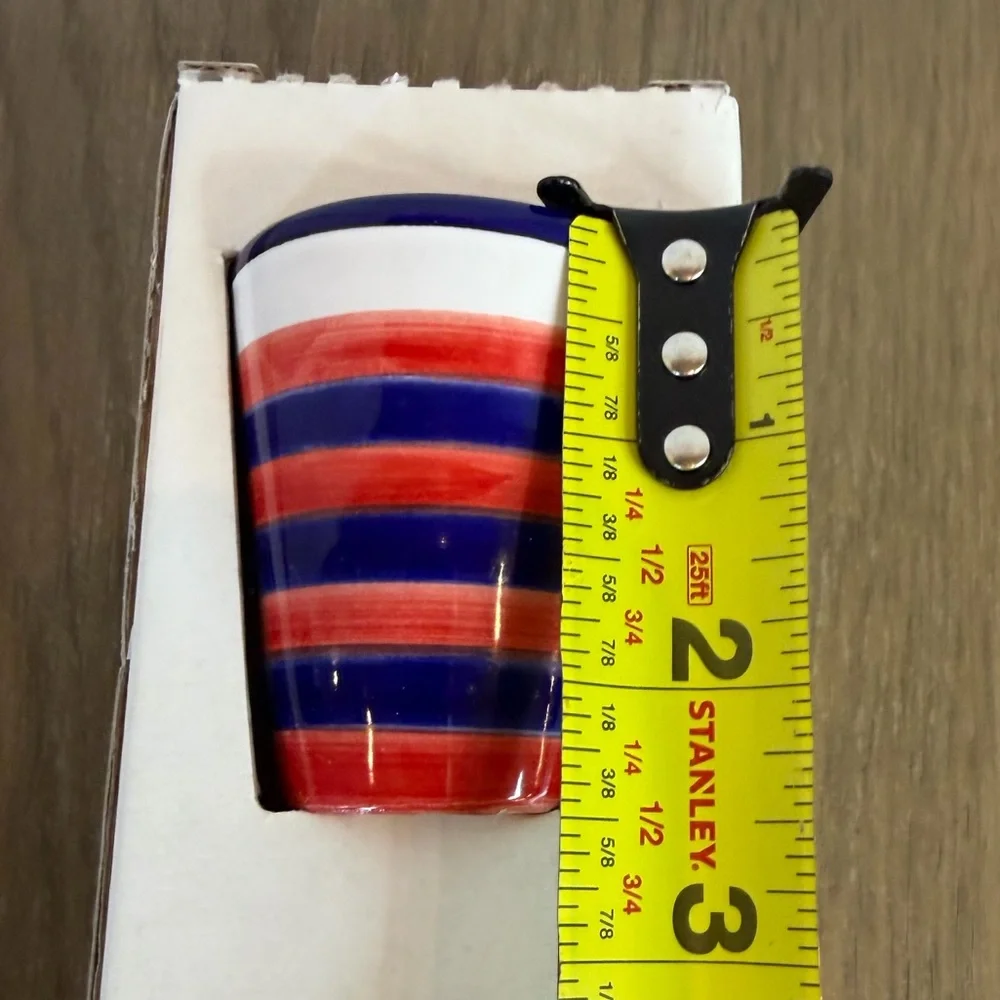 Striped Ceramic Limoncello Cups Set - Picture 3 of 3